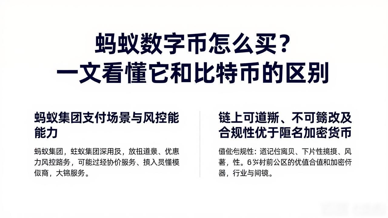 蚂蚁数字币怎么买？一文看懂它和比特币的区别